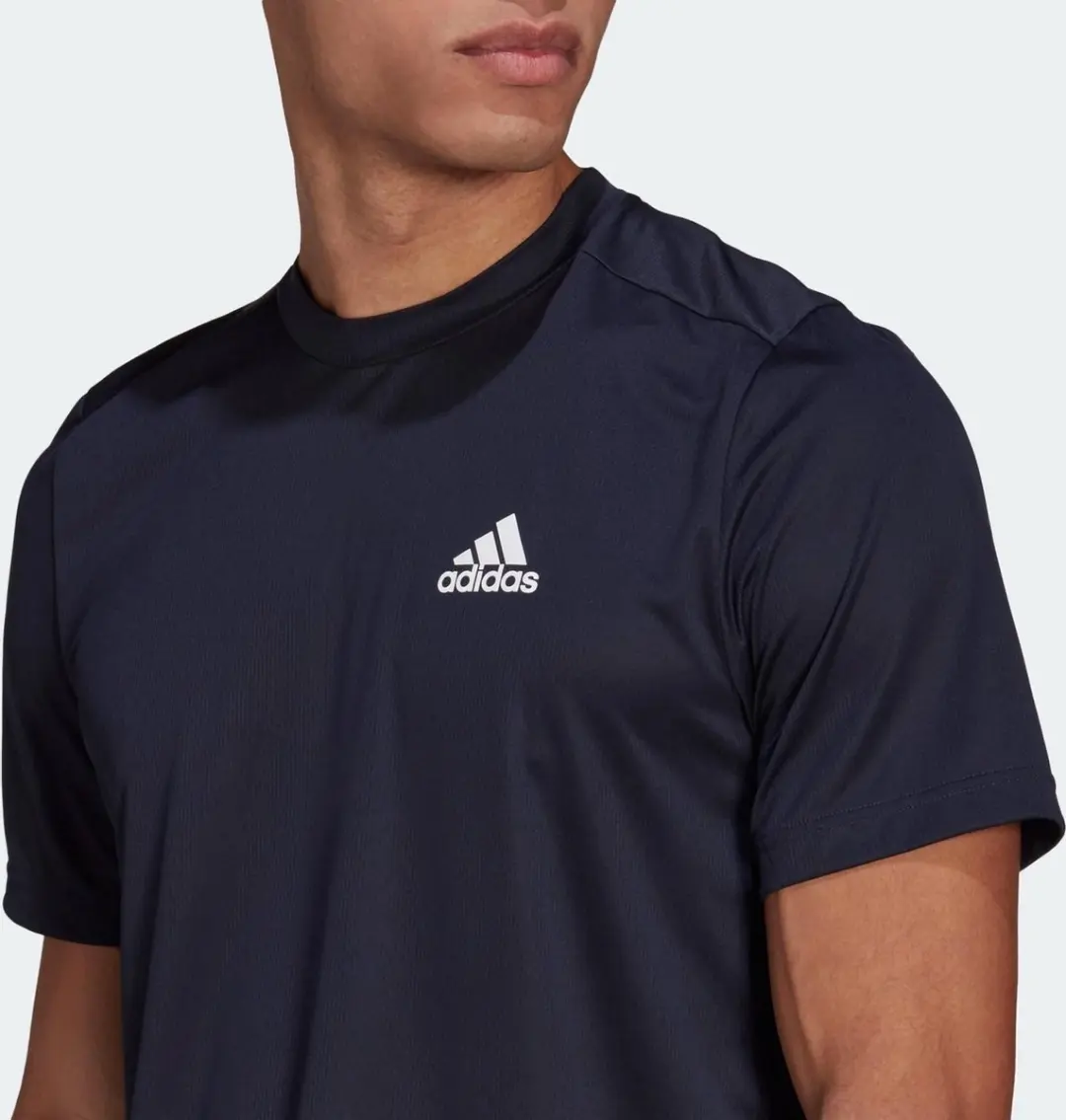 Adidas M PL T Heren Sportshirt M - Donkerblauw/Wit