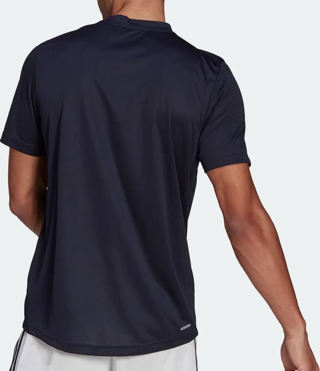 Adidas M PL T Heren Sportshirt M - Donkerblauw/Wit