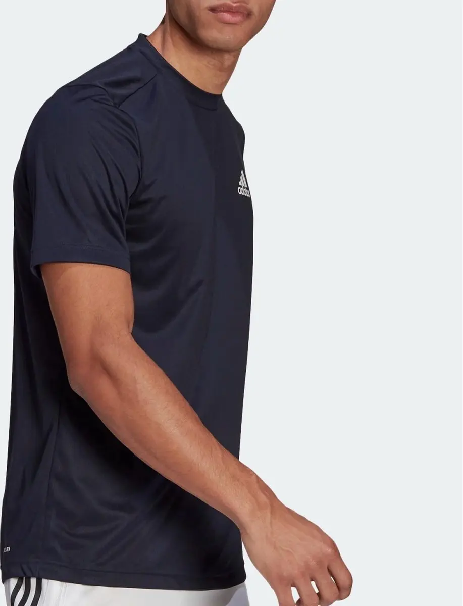 adidas M PL T Heren Sportshirt - L - Donkerblauw/Wit