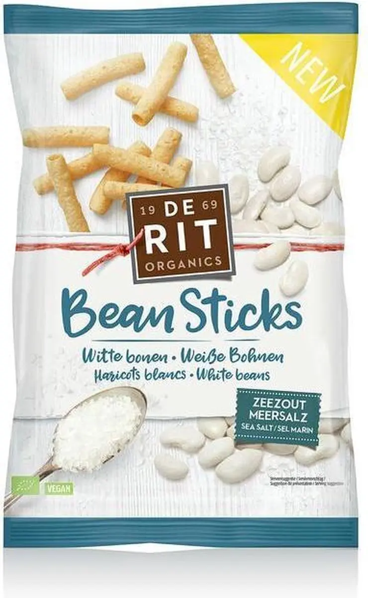 De Rit Bean Sticks Zeezout Bio 75g