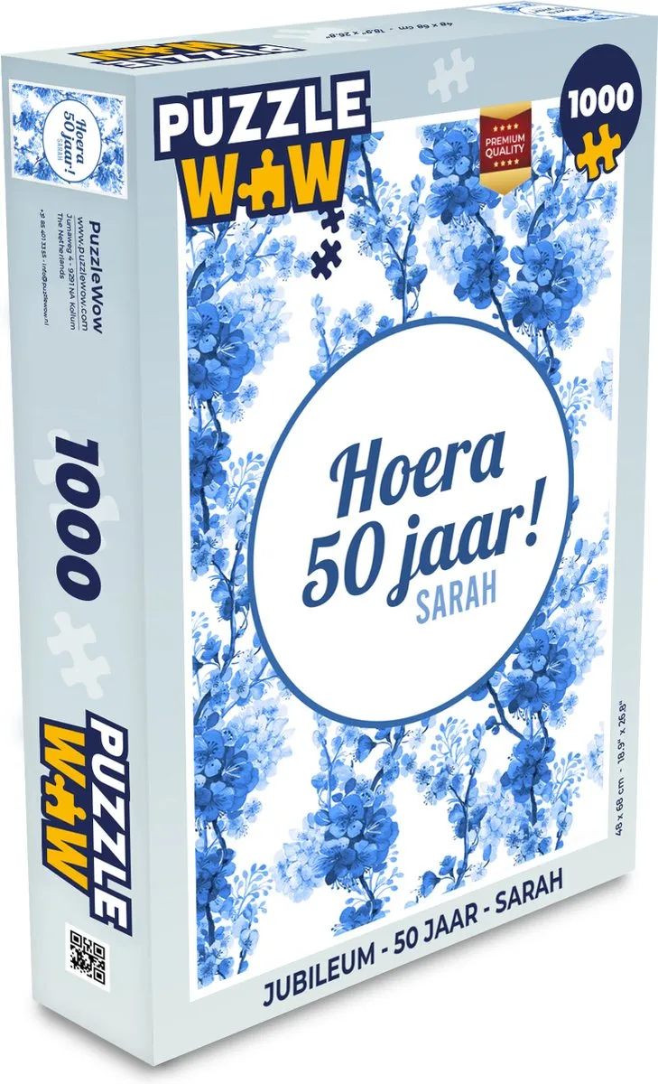 PuzzleWow Sarah 50 Jaar Legpuzzel 1000 Stuks - Multicolor