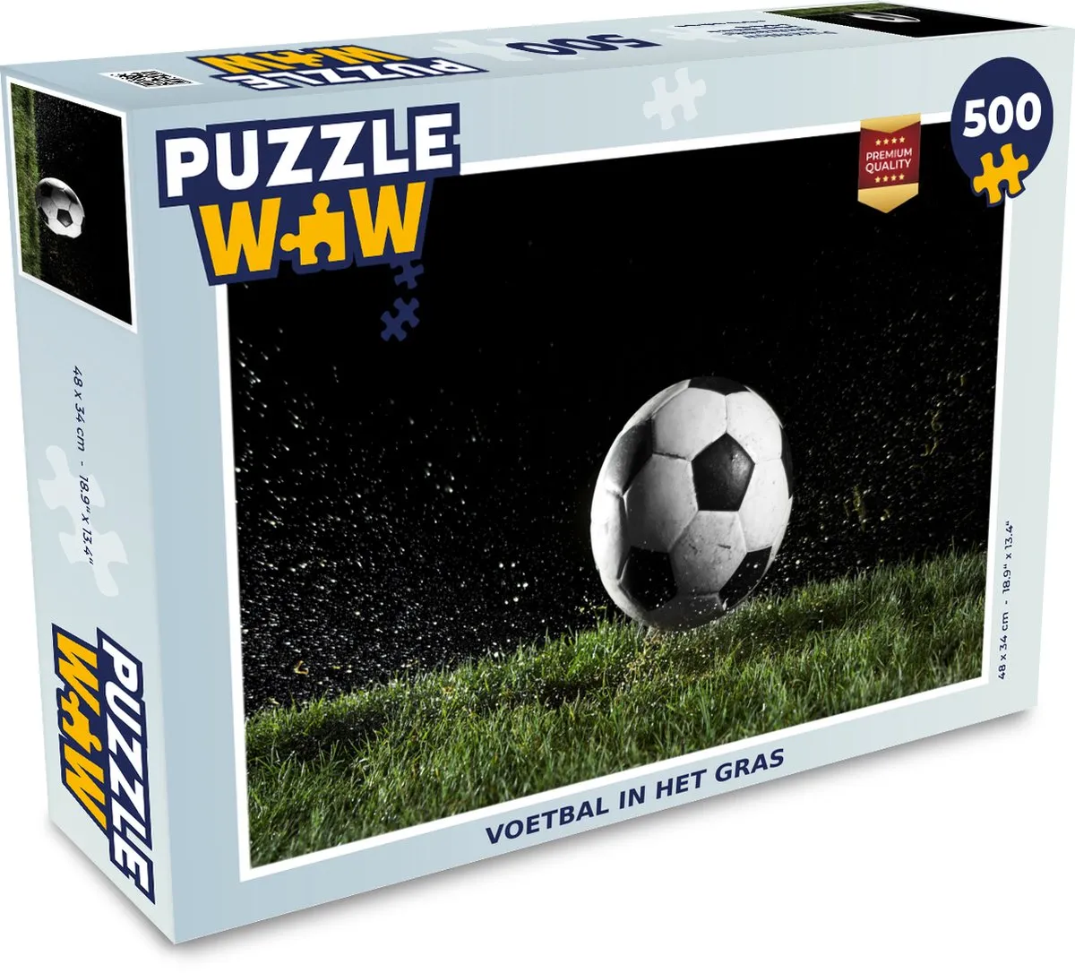 PuzzleWow Voetbal in het gras Legpuzzel 500 Stuks