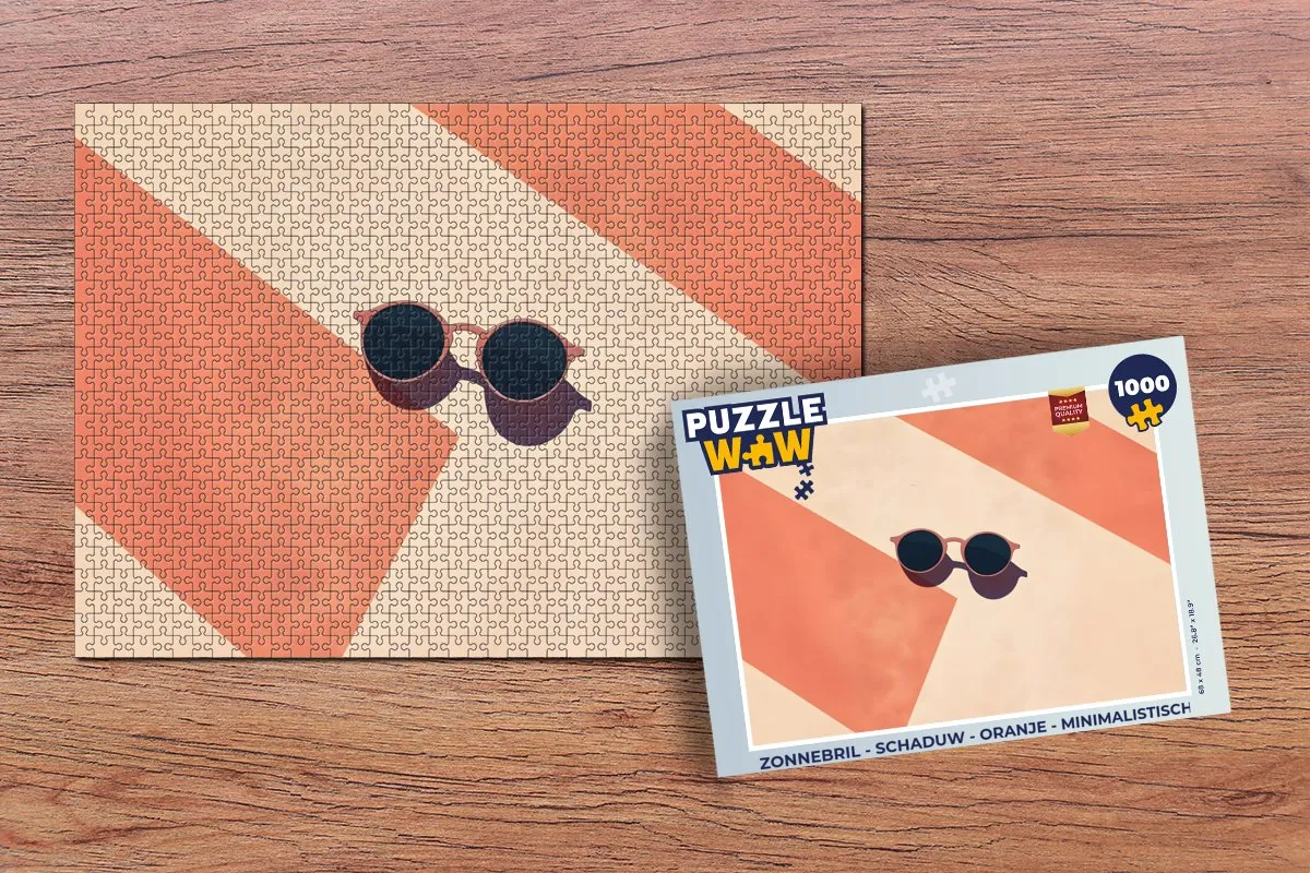 PuzzleWow Zonnebril Legpuzzel 1000 Stuks - Oranje
