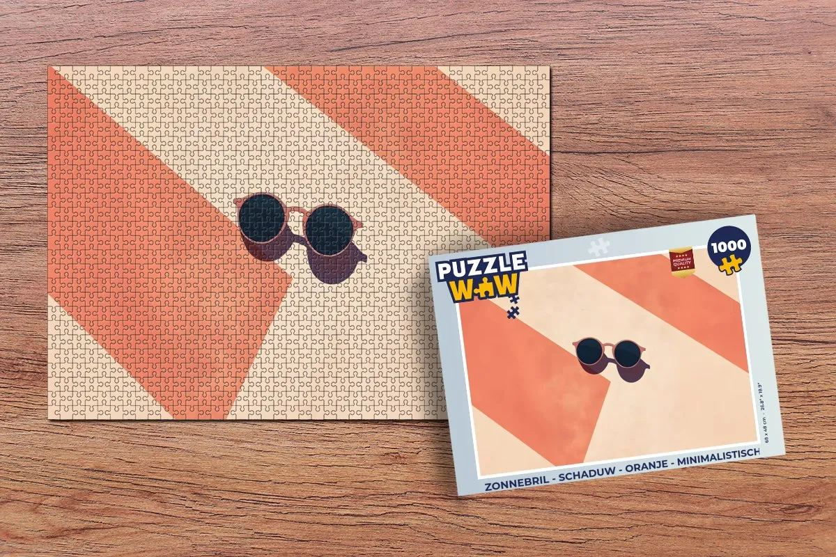 PuzzleWow Zonnebril Legpuzzel 1000 Stuks - Oranje