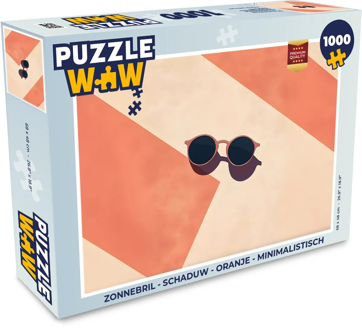 PuzzleWow Zonnebril Legpuzzel 1000 Stuks - Oranje