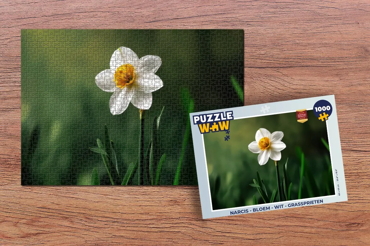 PuzzleWow Narcis Legpuzzel 1000 Stuks - Wit