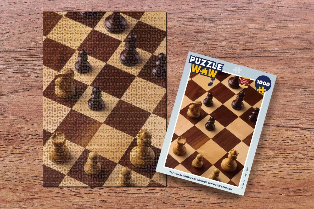 PuzzleWow Legpuzzel 1000 Stuks - Schaakbord Multicolor