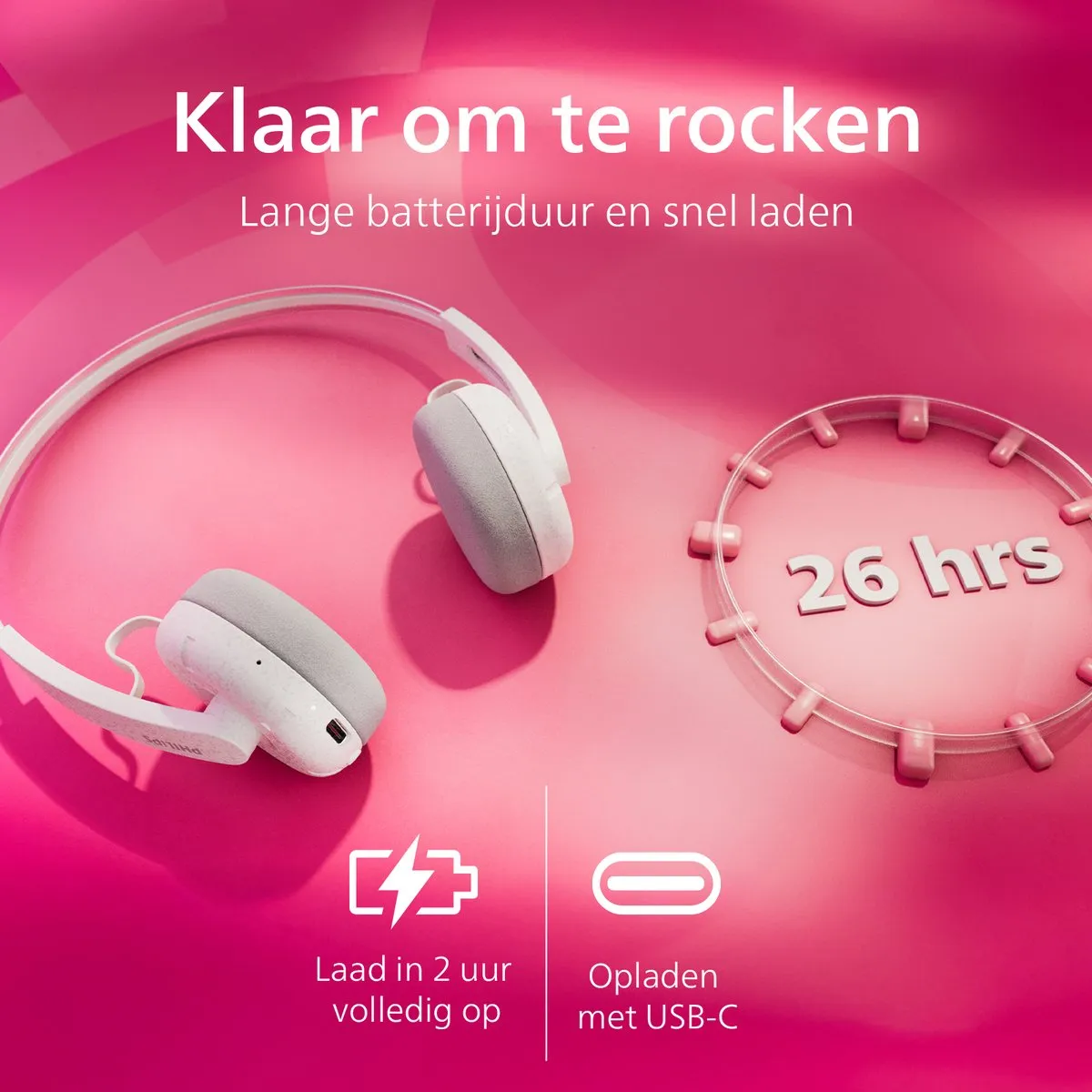 Philips TAH2000WT/00 Draadloze On-Ear Koptelefoon - Wit - afbeelding 6 van 6