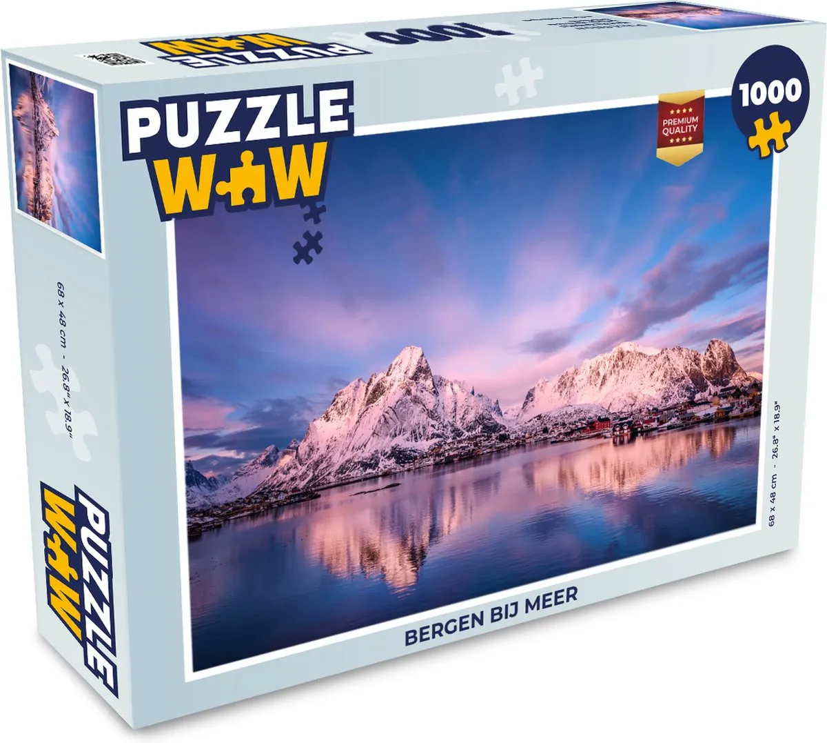 PuzzleWow Bergen bij Meer Legpuzzel 1000 Stuks - Multicolor