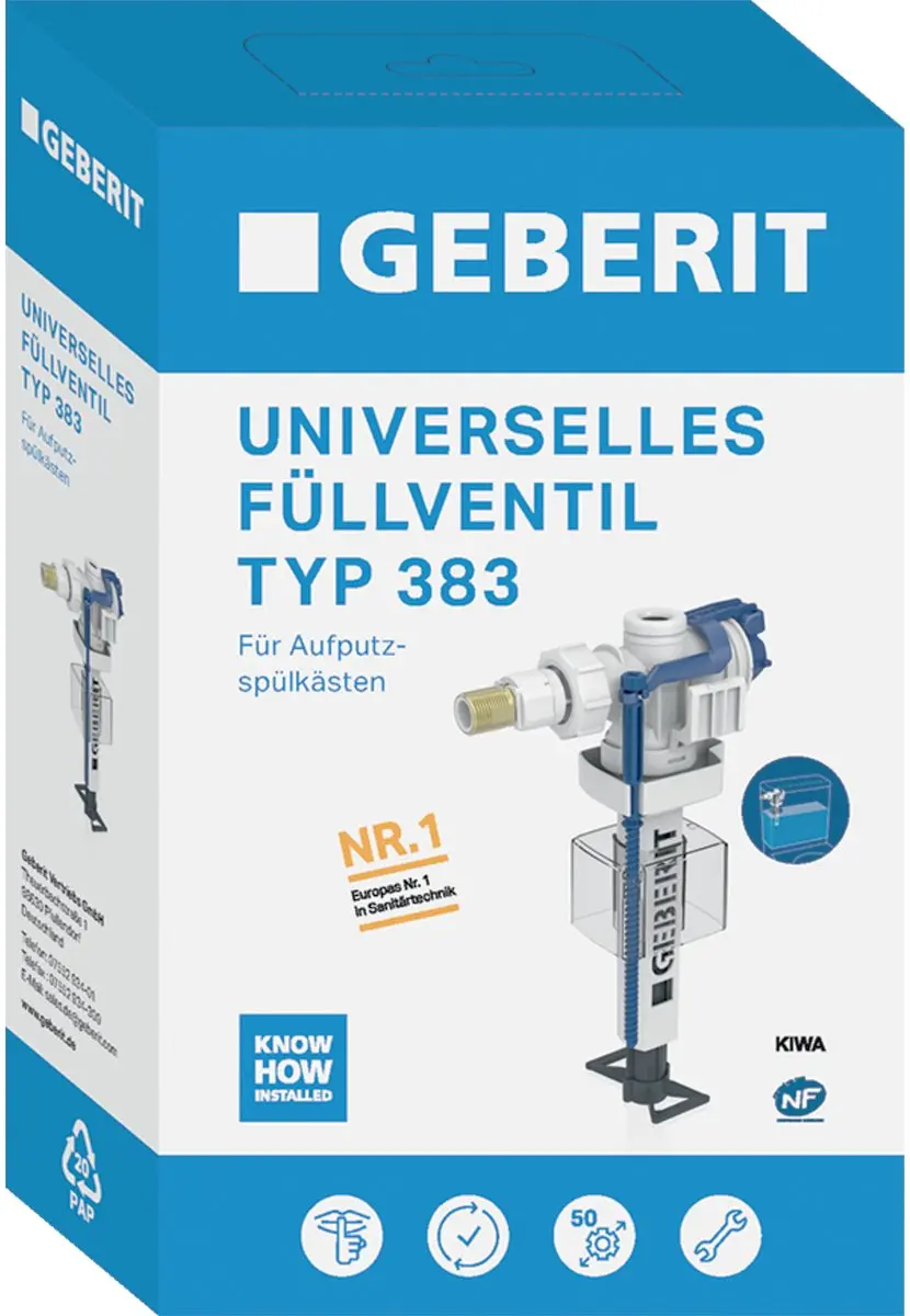 Geberit Vulventiel Type 383 - Wit - afbeelding 2 van 5