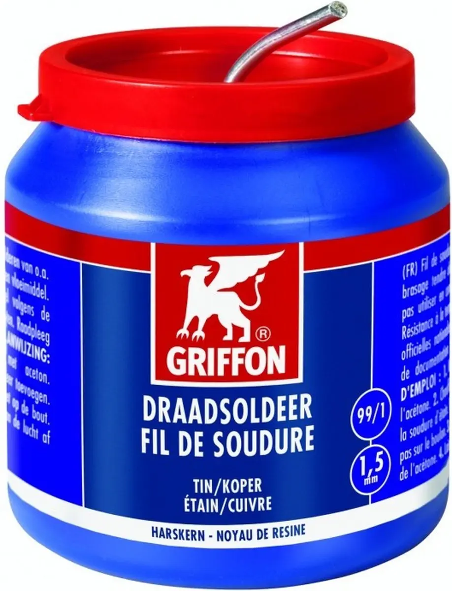 Griffon Draadsoldeer Tin/Koper 99/1 Harskern 1,5mm 500g