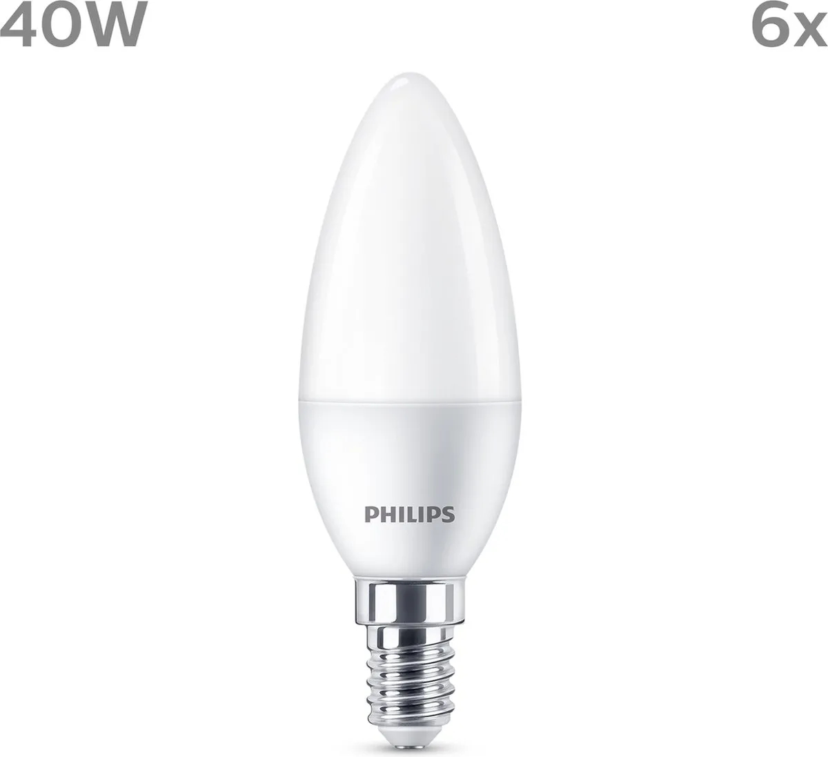Philips LED Kaarslamp Mat E14 Warmwit 6 Stuks