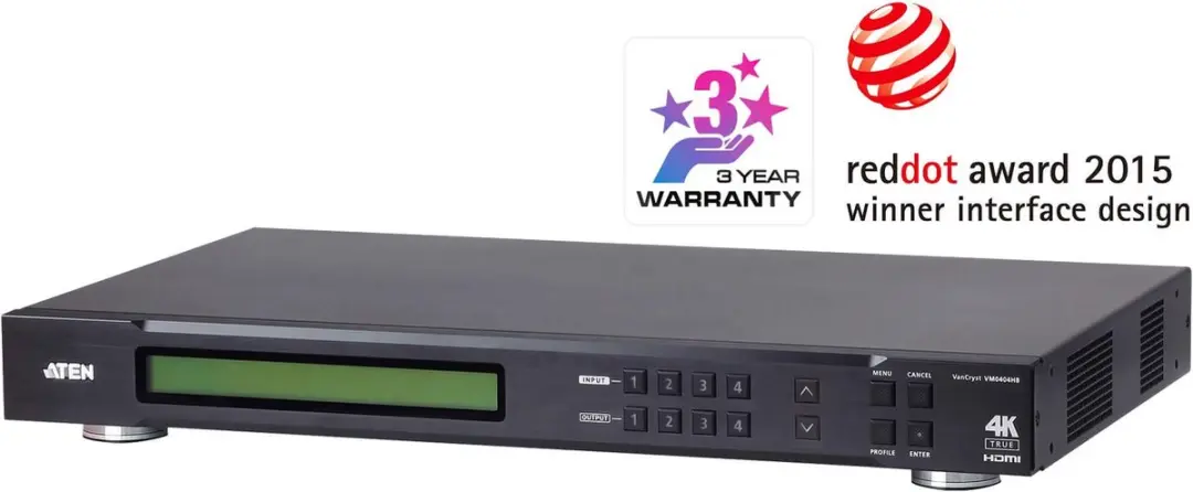 Aten VM0404HB-AT-G HDMI Schakelaar 4x4 - 4K - Zwart - afbeelding 3 van 6
