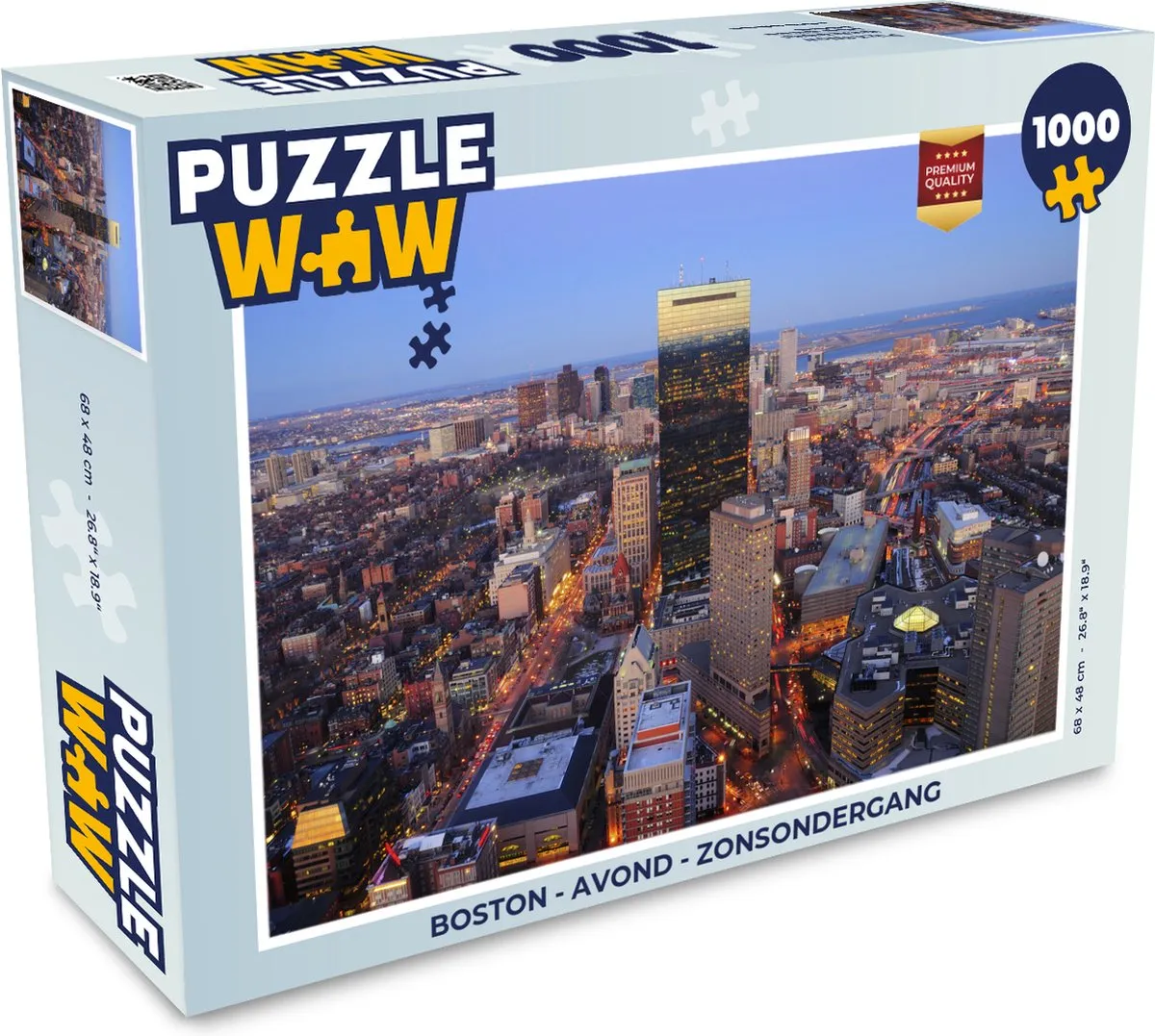 PuzzleWow Boston Avond Zonsondergang Legpuzzel 1000 Stuks