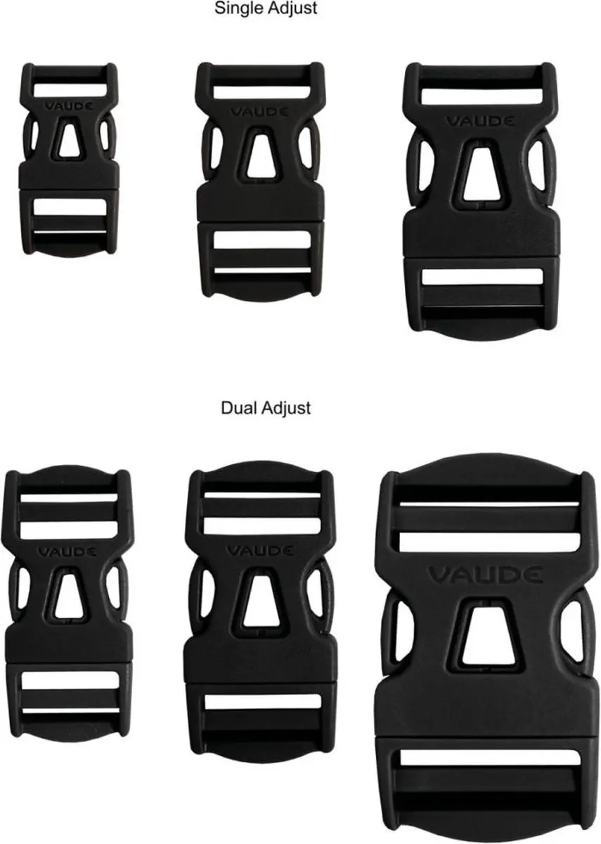 Vaude Dubbele Verstelbare Lus 20mm - Zwart - afbeelding 3 van 4