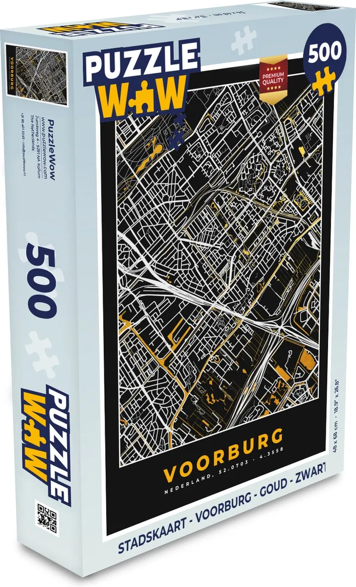 PuzzleWow Stadskaart Voorburg Legpuzzel 500 Stuks