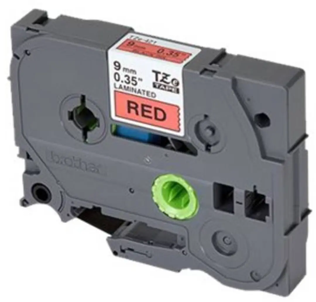 Brother TZ-421 9mm Lint - Zwart/Rood - 8m - afbeelding 3 van 6