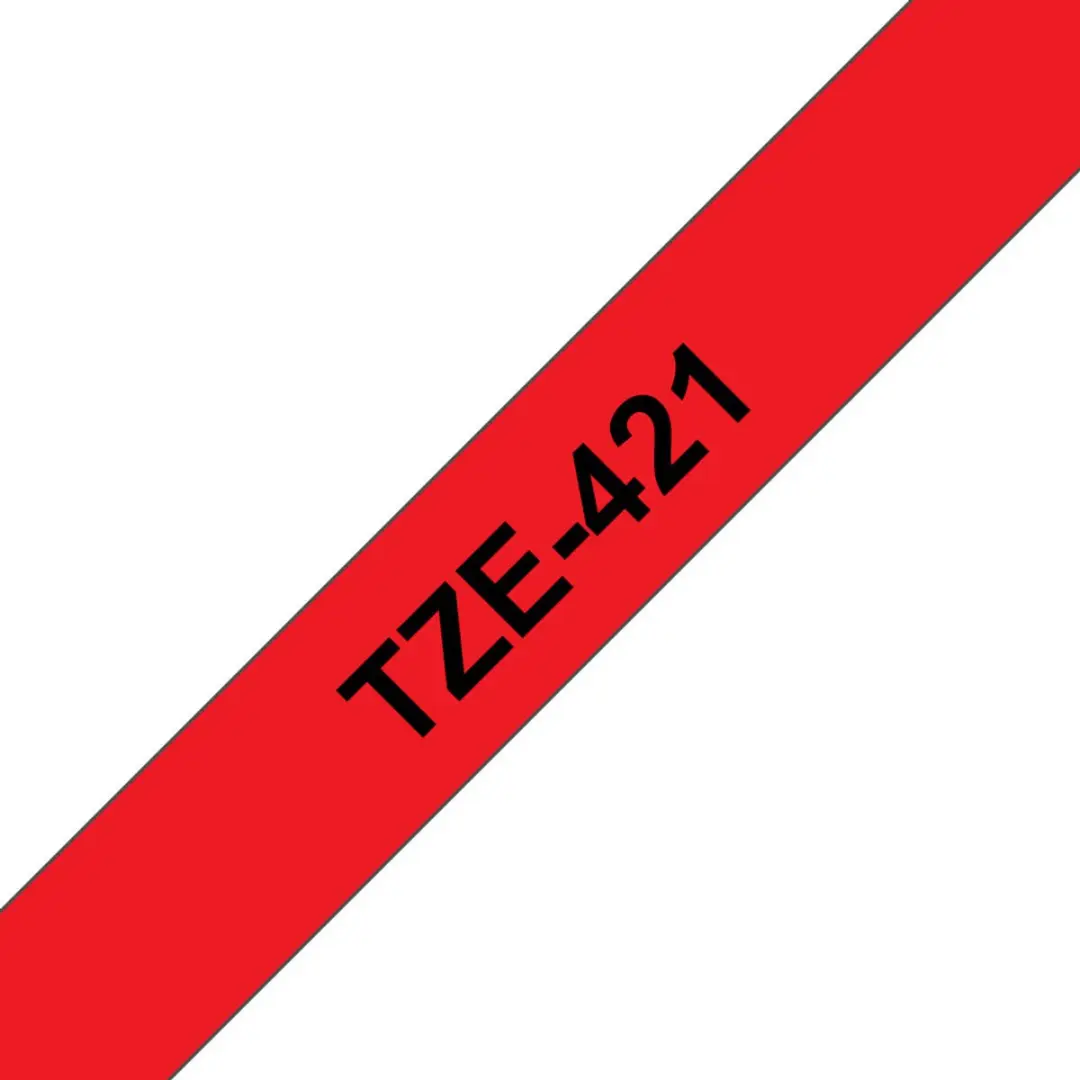 Brother TZ-421 9mm Lint - Zwart/Rood - 8m - afbeelding 2 van 6
