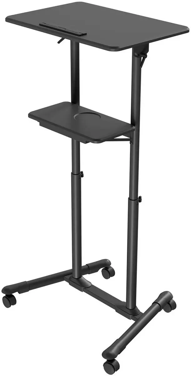 Gembird Mobiele Lezing Desk met Wielen - Zwart - afbeelding 3 van 5