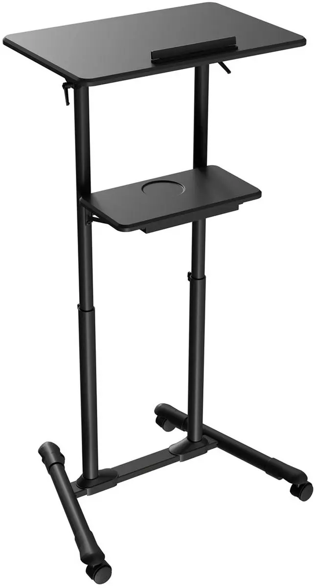 Gembird Mobiele Lezing Desk met Wielen - Zwart - afbeelding 4 van 5