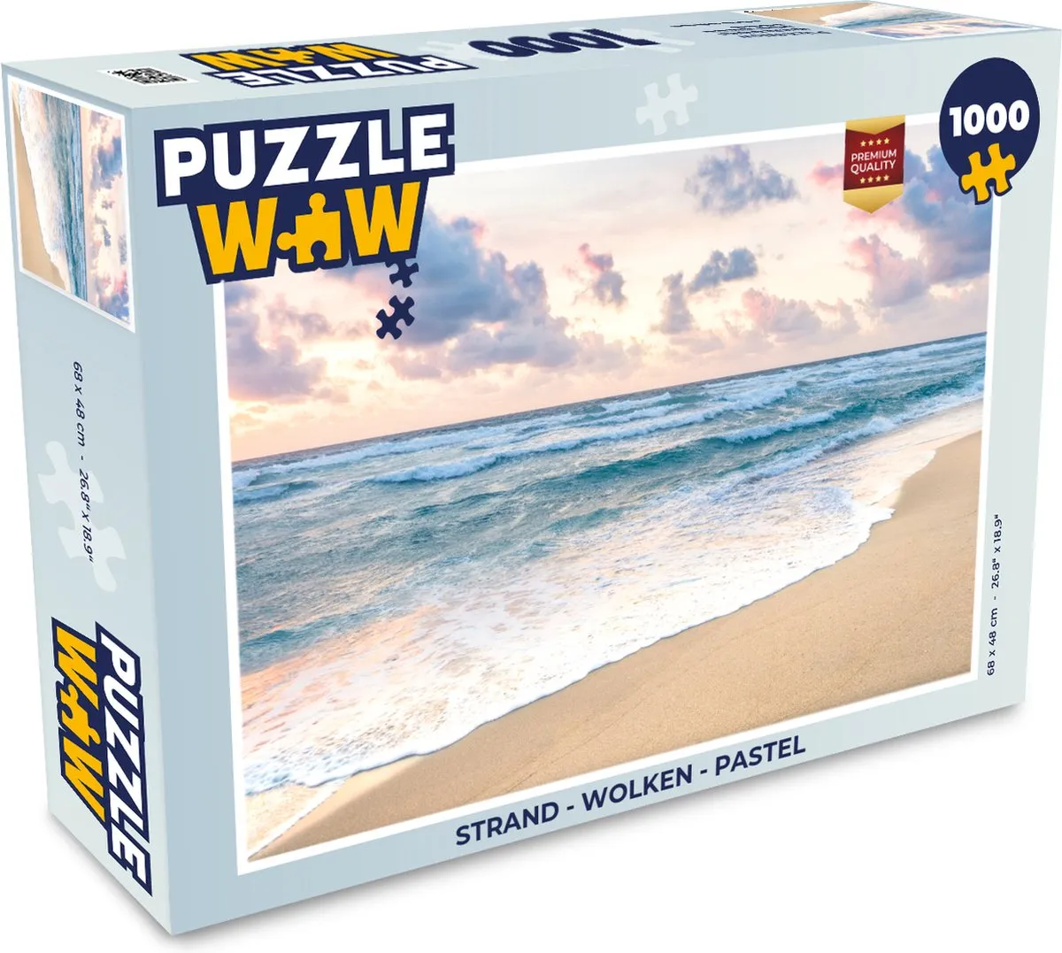 PuzzleWow Strand Wolken Pastel Legpuzzel 1000 Stuks