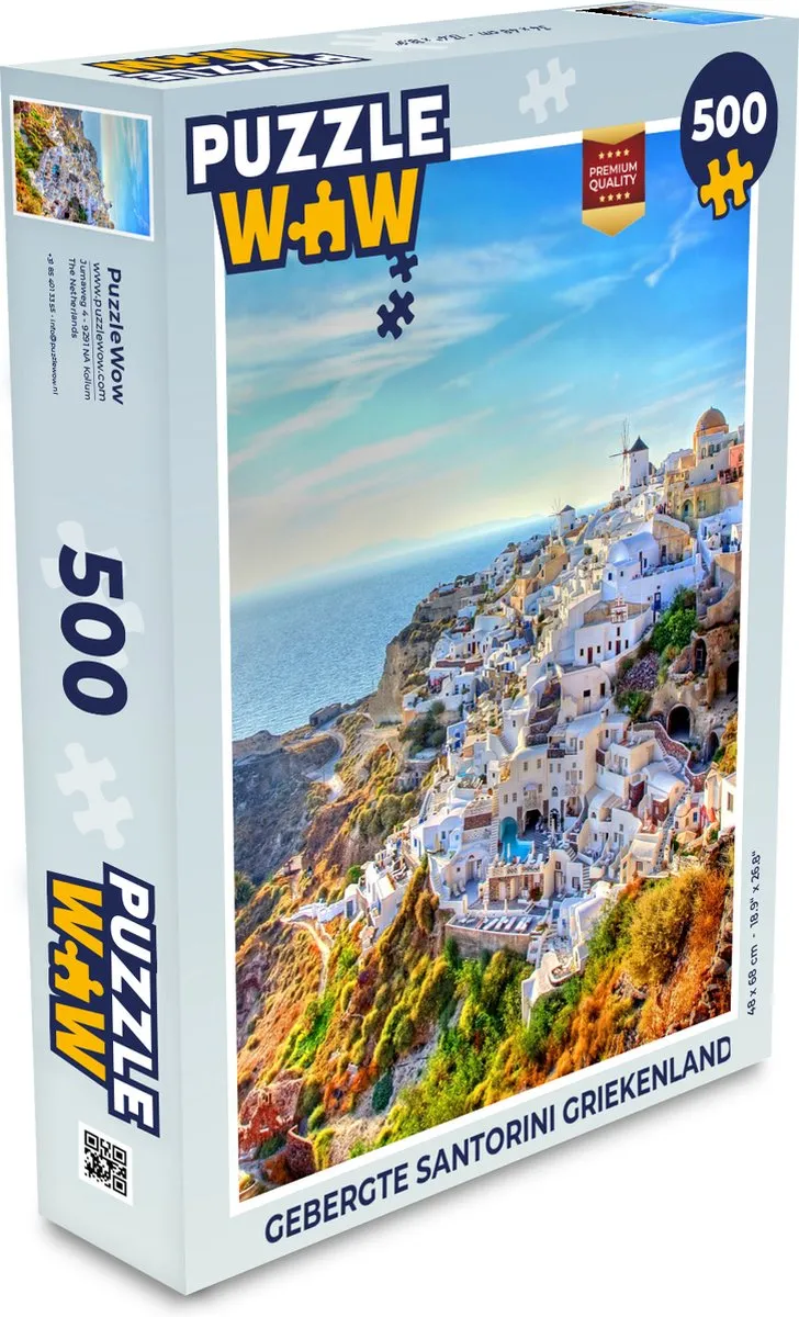 PuzzleWow Santorini Legpuzzel 500 Stuks