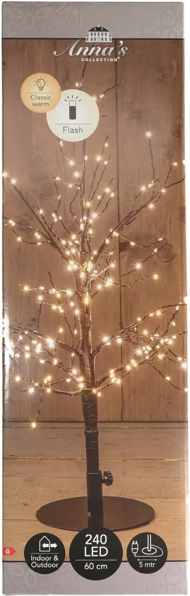 Anna's Collection Lichtboom 240 LED - 60cm - Zwart