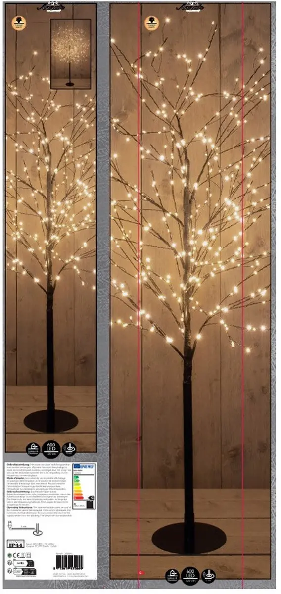 Anna's Collection Lichtboom 120cm Metaal - 600 LED Warm Wit - afbeelding 3 van 6