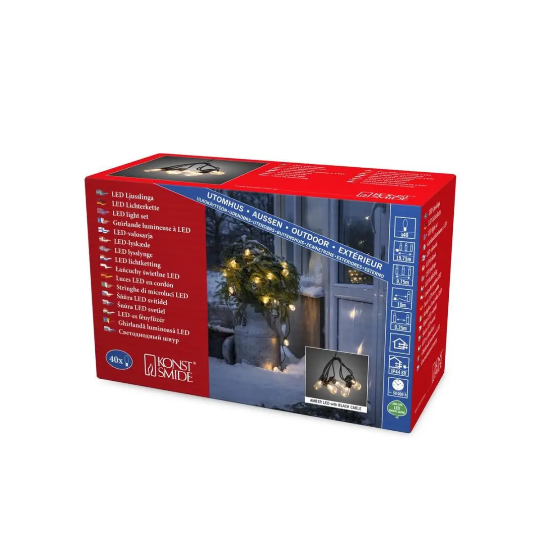 Konstsmide Sweden 2387-800 LED Snoerverlichting 40 Punten - 9,75m - Warmwit - 6V - afbeelding 5 van 6