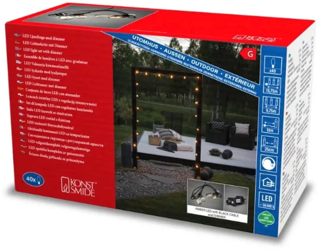 Konstsmide Sweden 2387-800 LED Snoerverlichting 40 Punten - 9,75m - Warmwit - 6V - afbeelding 2 van 6