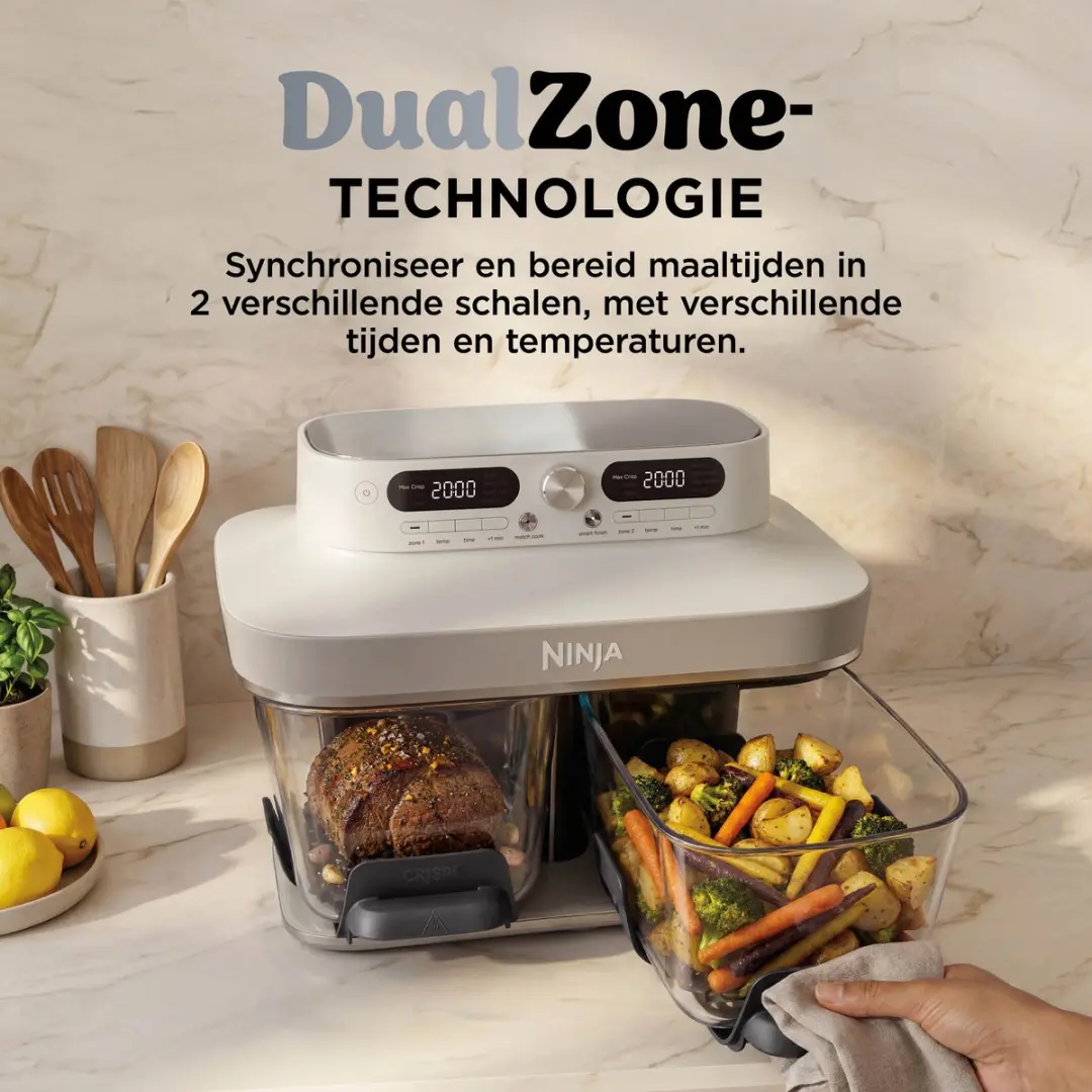 Ninja CRISPi DualZone DD102EUIV2 Airfryer - 2860W - Wit - afbeelding 5 van 6