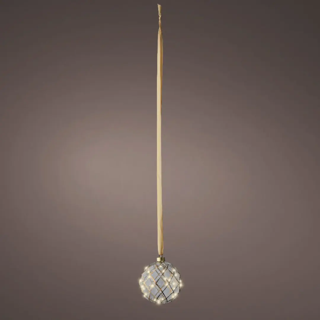 Lumineo Kerstbal Goud Ø14cm - 15 LED Warm Wit - afbeelding 2 van 4