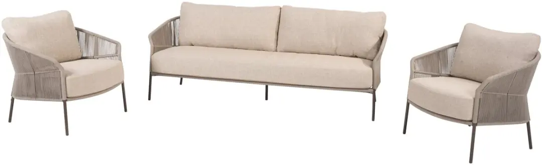 4 Seasons Outdoor Florence Loungeset 3-delig Terre - 4 Zitplekken - afbeelding 2 van 2