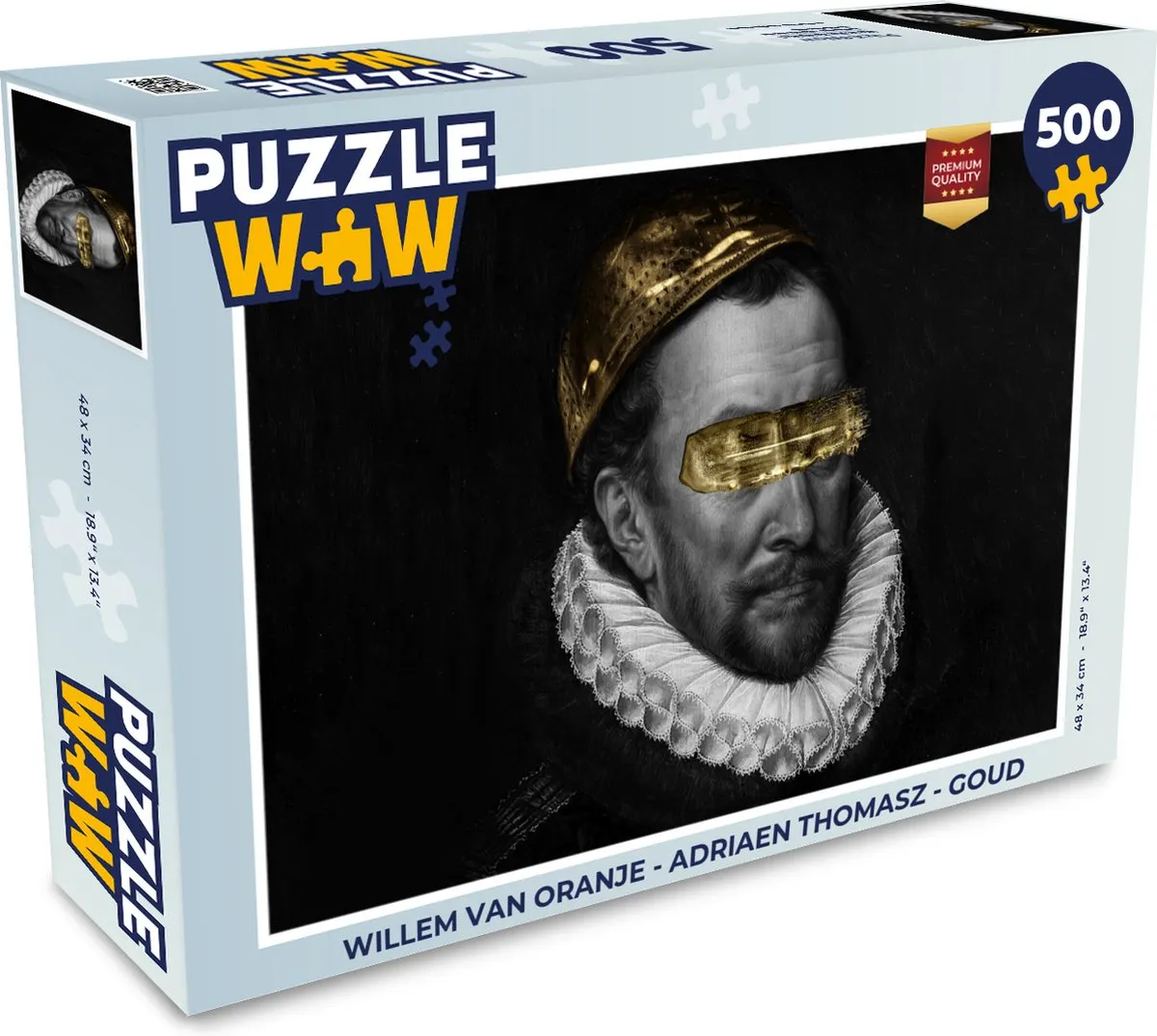 PuzzleWow Willem van Oranje Legpuzzel 500 Stuks - Multicolor