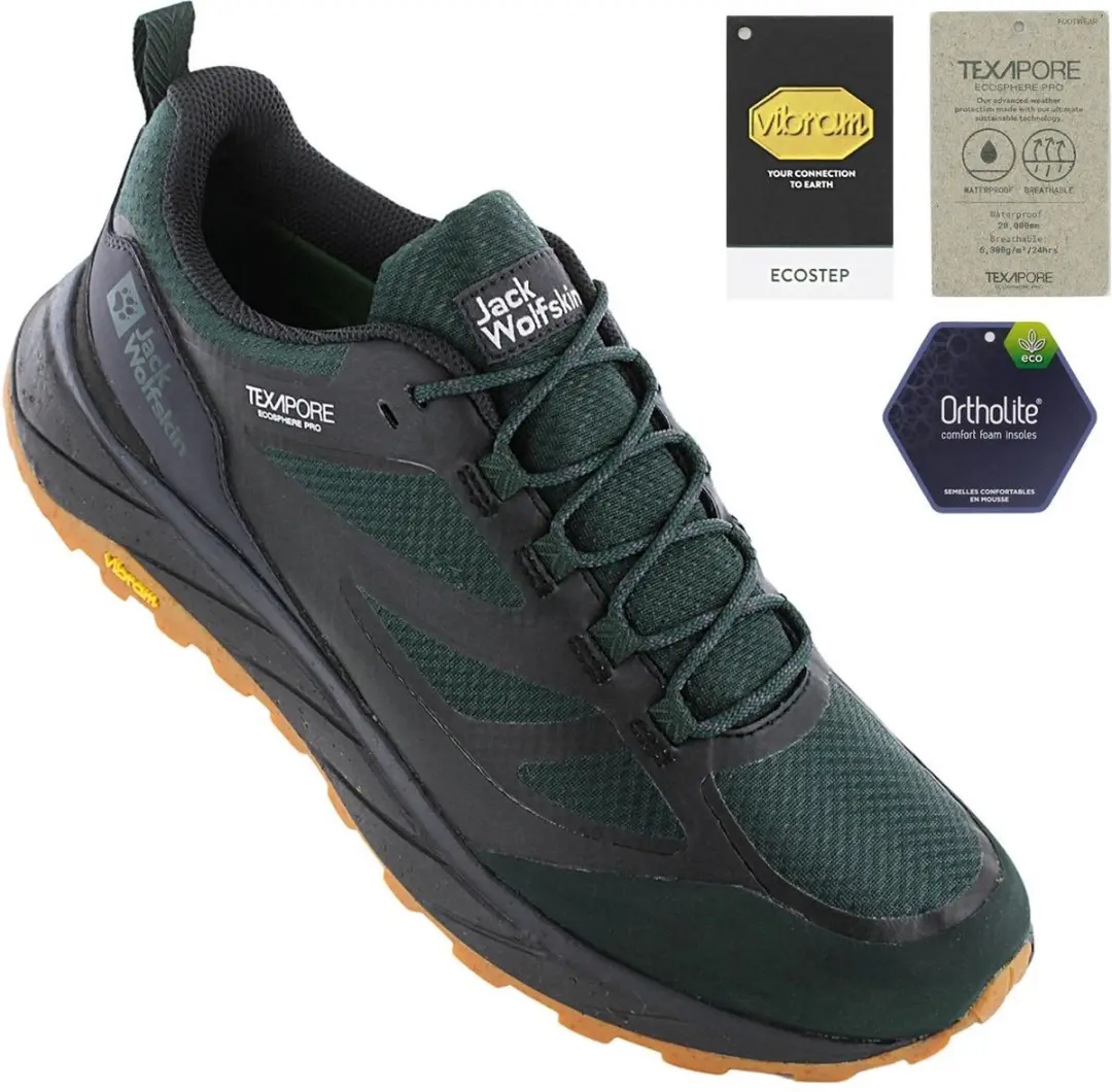 Jack Wolfskin Terraventure Texapore Wandelschoenen - 41 - Groen - afbeelding 2 van 6