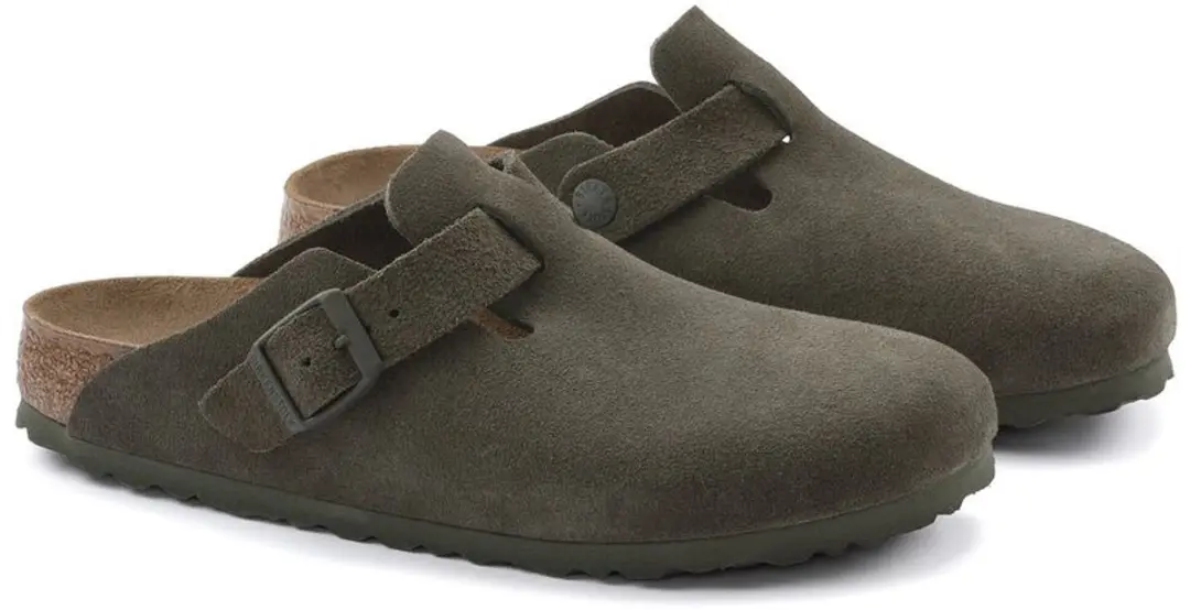 Birkenstock Boston Suede Instapper - Maat 40 - Groen