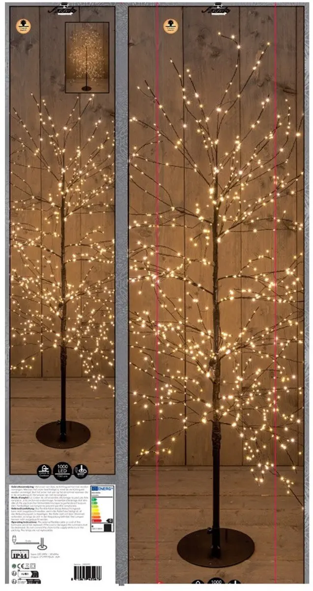 Anna's Collection Lichtboom 150cm Metaal - 1000 LED Warm Wit - afbeelding 2 van 5