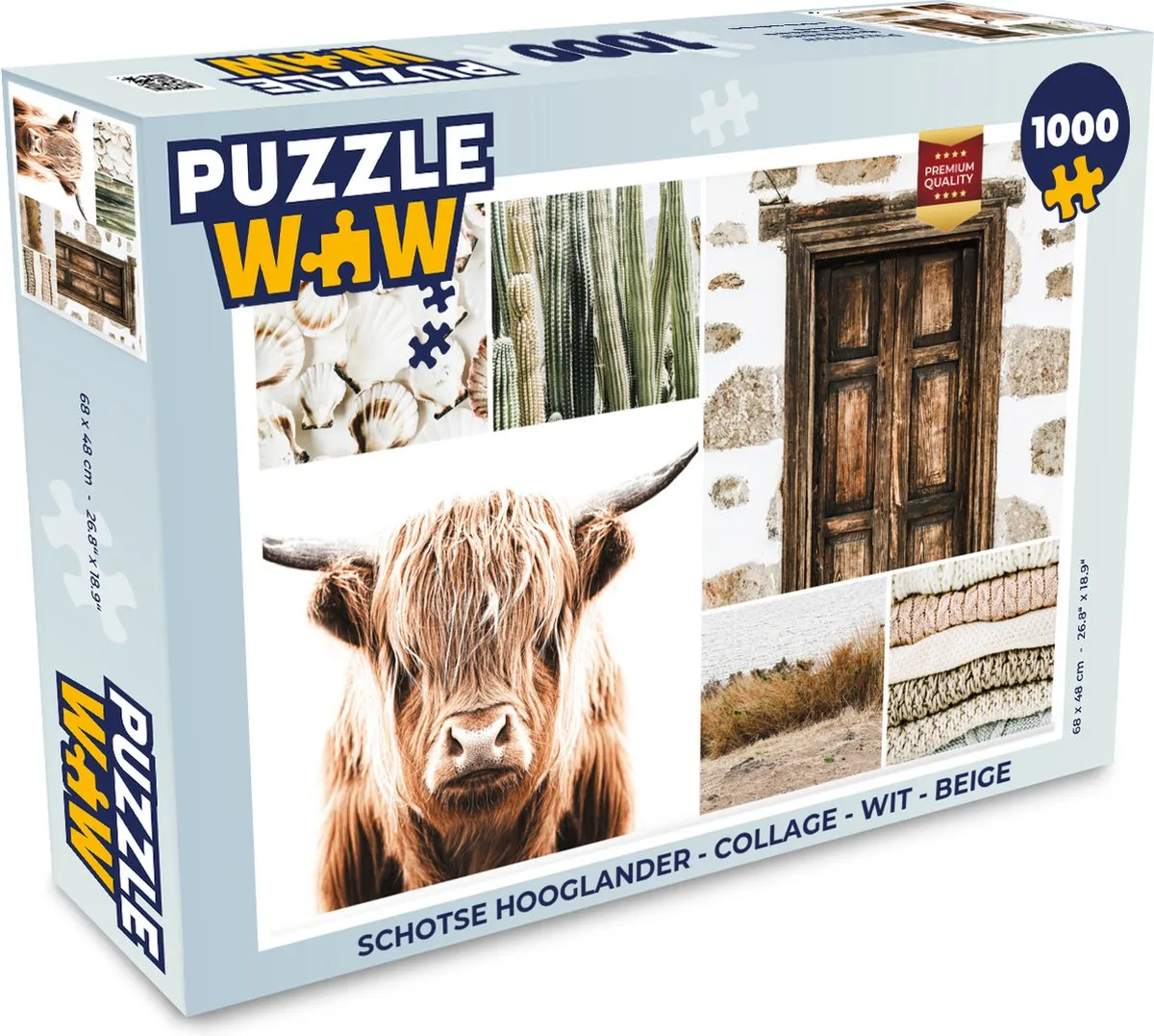 PuzzleWow Schotse Hooglander Legpuzzel 1000 Stuks