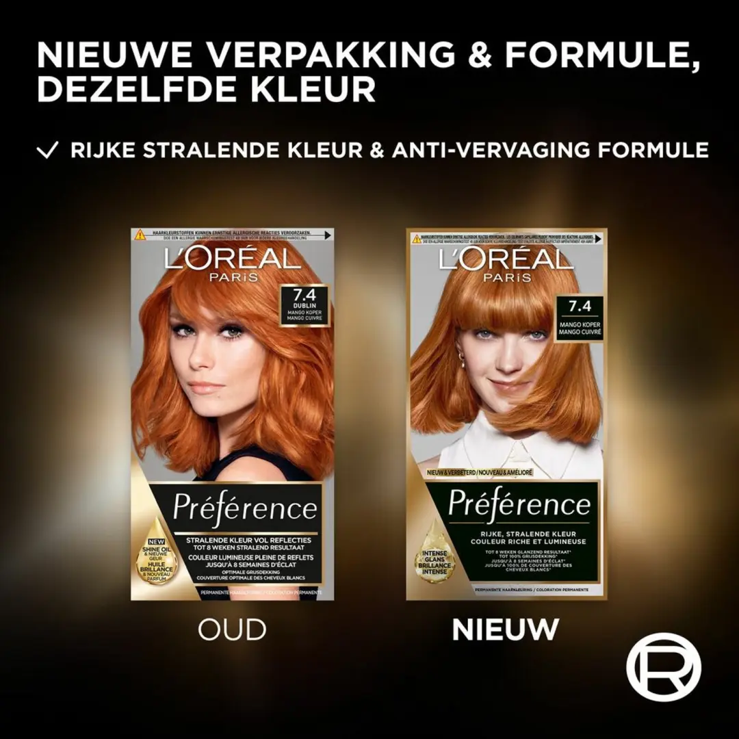 L'Oréal Paris Préférence Permanente Haarkleuring 7.4 Mango Koper - 2 Stuks - afbeelding 2 van 4