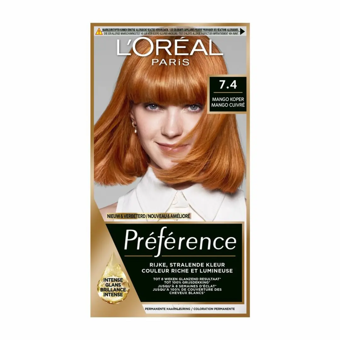 L'Oréal Paris Préférence Permanente Haarkleuring 7.4 Mango Koper