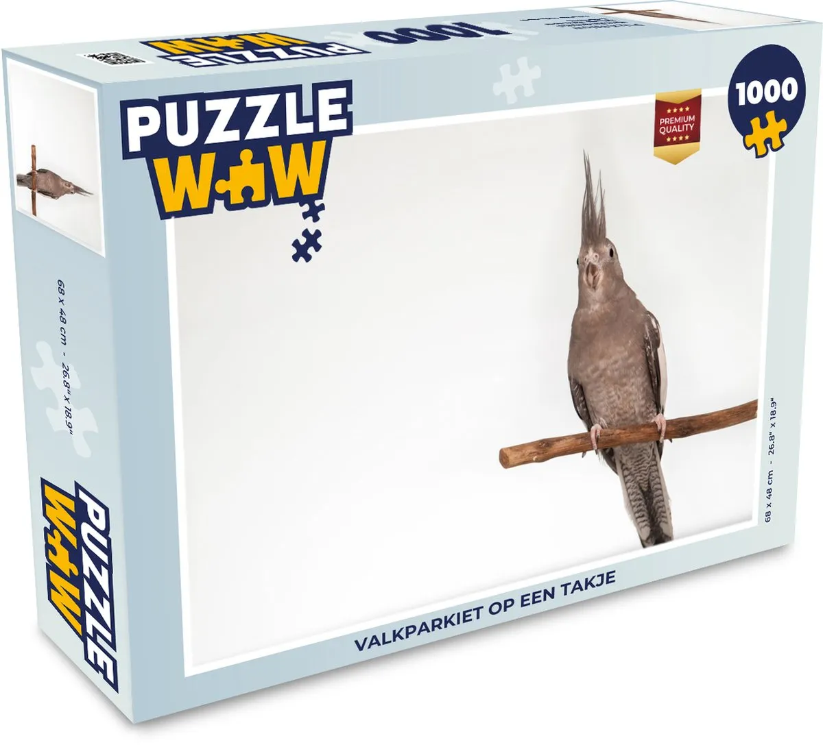 PuzzleWow Valkparkiet op een takje Legpuzzel 1000 Stuks - Multicolor