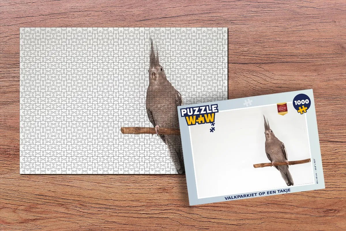 PuzzleWow Valkparkiet op een takje Legpuzzel 1000 Stuks