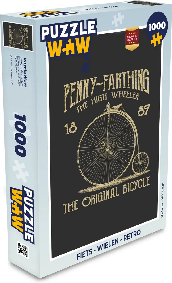 PuzzleWow Retro Fiets Legpuzzel 1000 Stuks