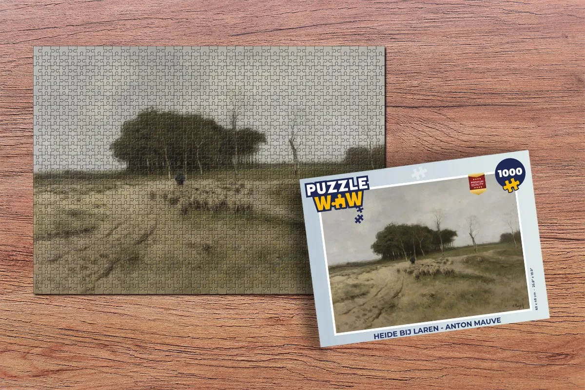 PuzzleWow Heide bij Laren - Anton Mauve Legpuzzel 1000 Stuks - Multicolor