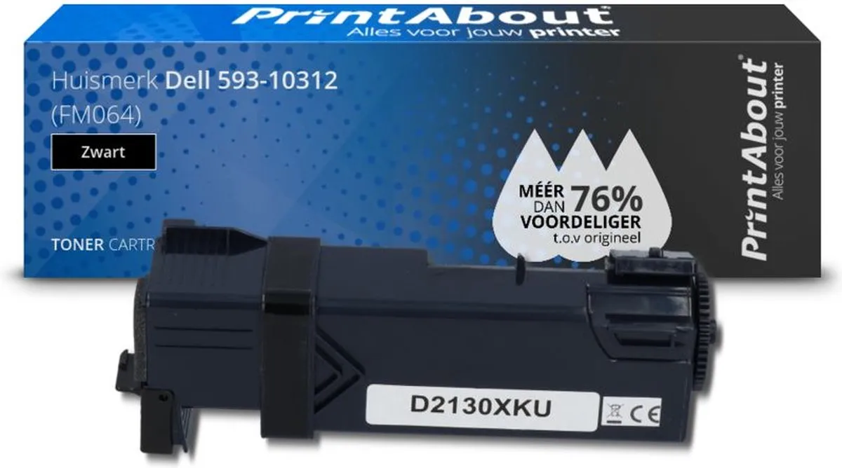 PrintAbout 593-10312-PA Toner Zwart - 3.000 afdrukken