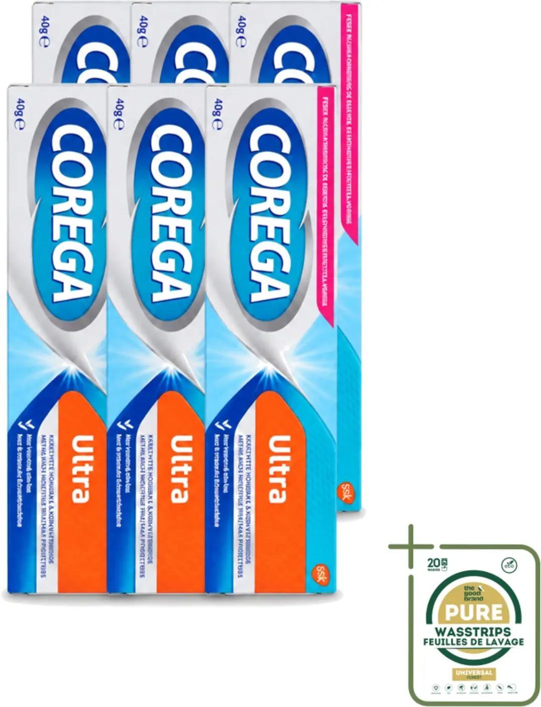 6 x Corega Ultra Kleefcrème