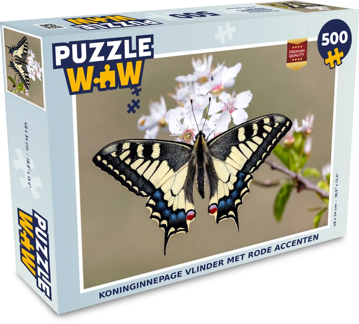 PuzzleWow Koninginnepage Vlinder Legpuzzel 500 Stuks - Multicolor