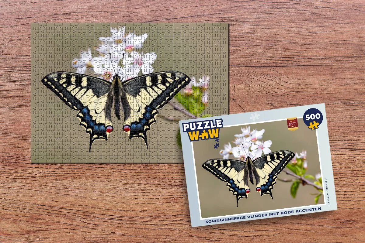 PuzzleWow Koninginnepage Vlinder Legpuzzel 500 Stuks - Multicolor