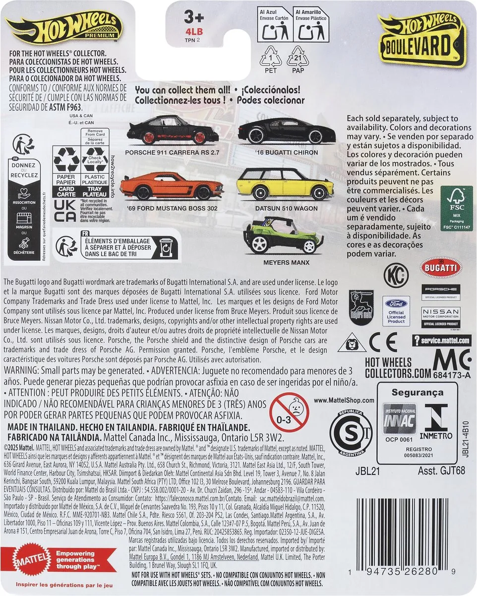 Hot Wheels JBL21 Auto - Metaal Zwart/Geel
