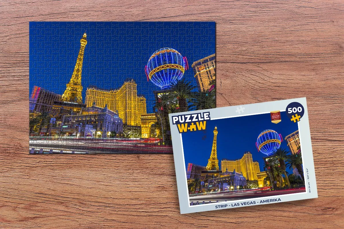 PuzzleWow Las Vegas Legpuzzel 500 Stuks - Multicolor